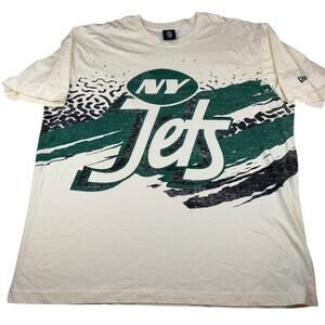 New Era NFL NY Jets Graphic T-Shirt XXL Cream